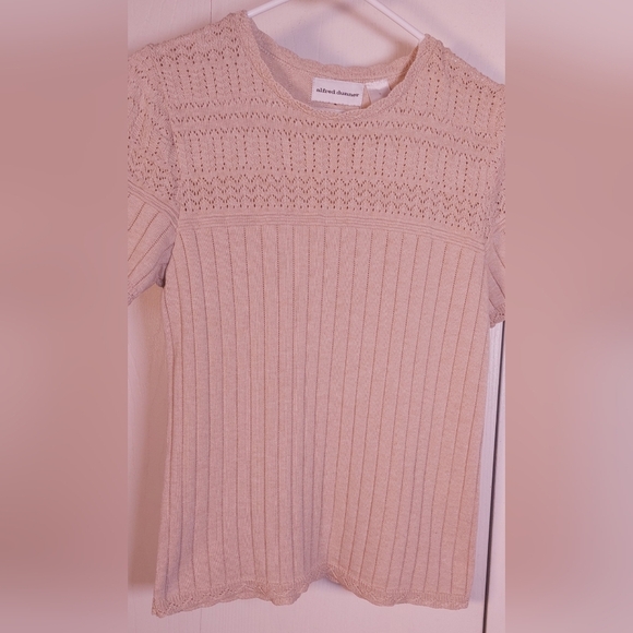 Alfred Dunner Vintage Beige Lightweight Sweater Top Size Small Knit Neutral - Picture 3 of 9